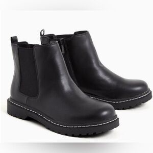 Torrid Black Faux Leather Chelsea Bootie